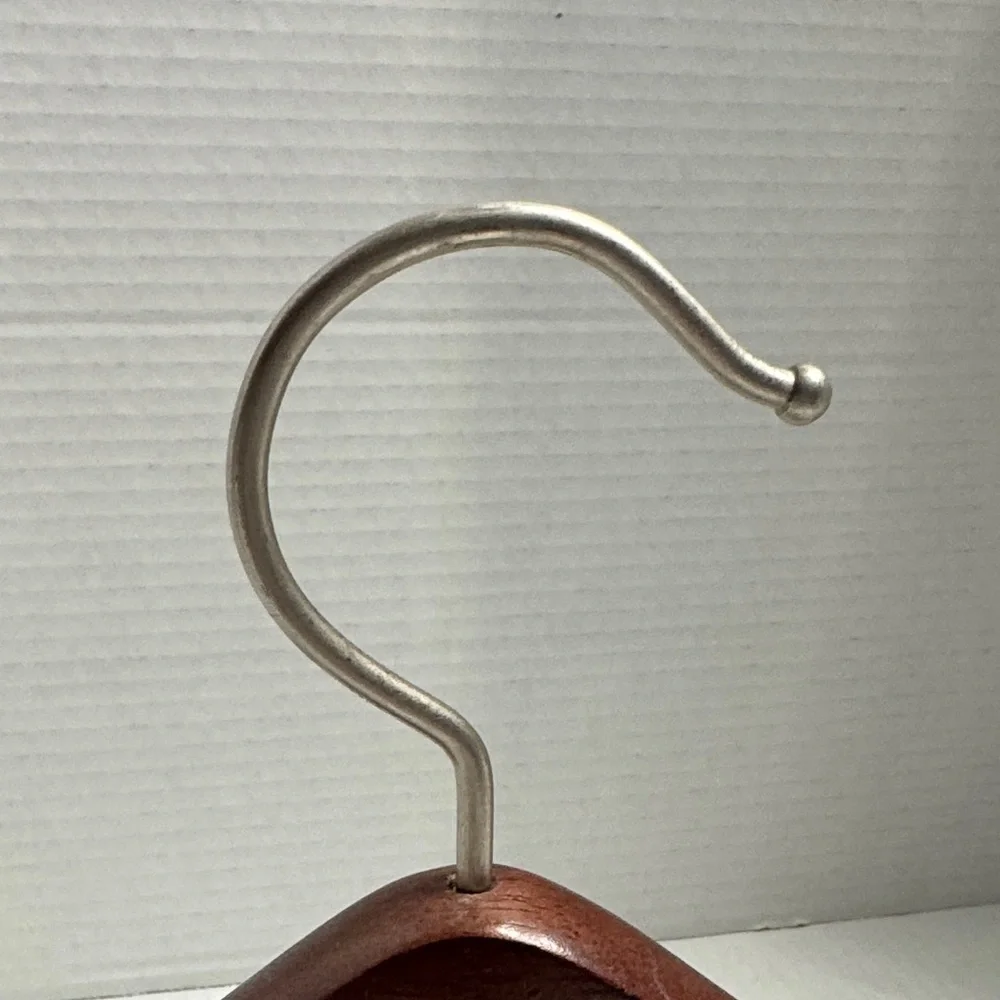 Wooden Tie Hanger with Metal Hooks